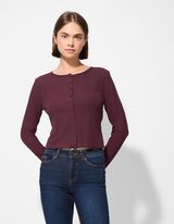 Longsleeve - Geribd - donkerlila