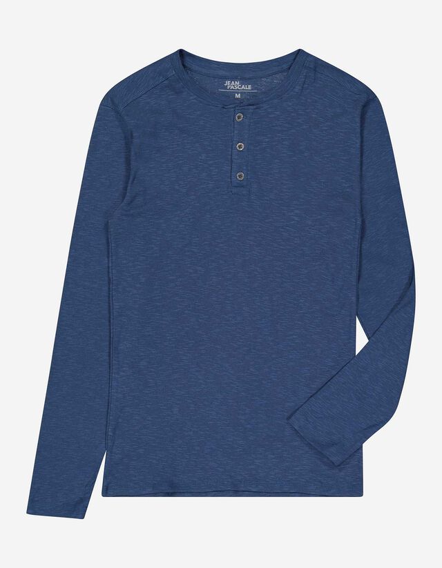 Herren Langarmshirt - Knopfverschluss