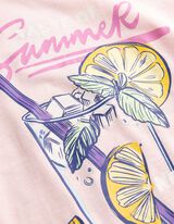 T-shirt - Voorkantprint - Lichtroze
