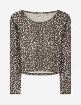 Langarmshirt - Leopardenmuster - beige