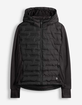 Steppjacke - Material-Mix - Schwarz