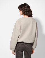 Jacke - Cropped - beige