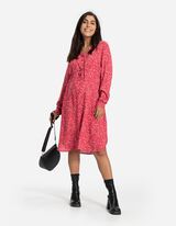 Umstandskleid - Tunnelzug am Saum - rot