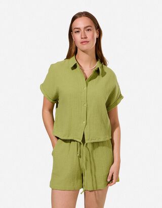 Hemd - Musselin - Gr&uuml;n