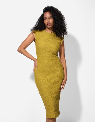 Kleid - einfarbig - dunkelgelb Kleid - einfarbig - dunkelgelb
