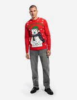 Strickpullover - Christmas - rot