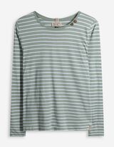 Tričko s dlouhým rukávem - Ozdobné knoflíky - sv. zelena