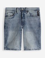 Short en jean - effet d&eacute;lav&eacute; - Bleu