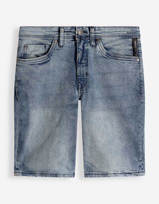 Jeansshorts - Wascheffekte - blau