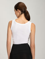 Top - Rippenstruktur - weiß