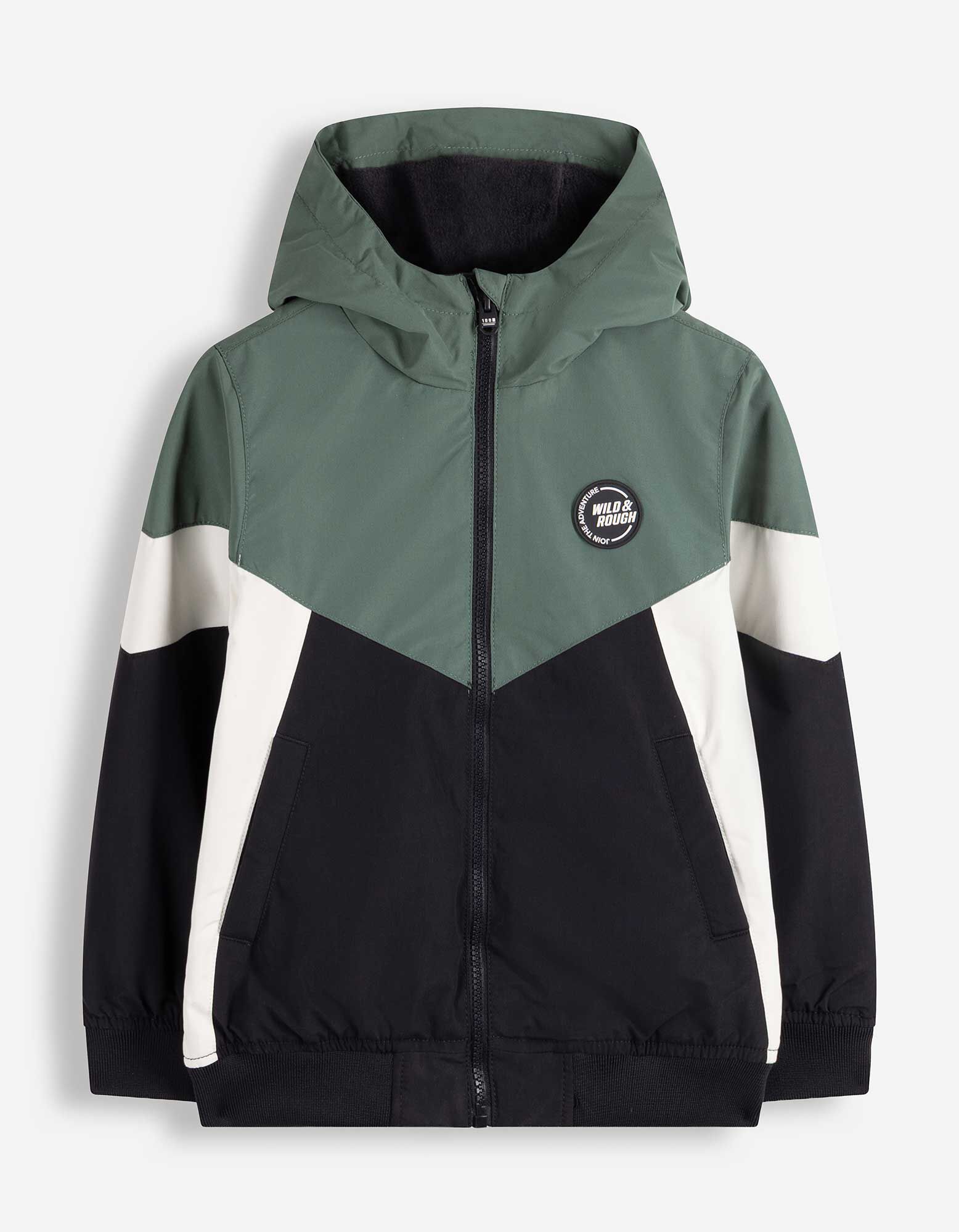 Windbreaker - Color-Blocking - Dunkelgr&uuml;n