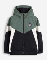 Windbreaker - Color-Blocking - Dunkelgr&uuml;n