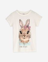 T-shirt - Glitterprint - wit