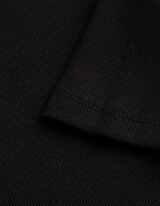 T-Shirt - Rippenstruktur - schwarz