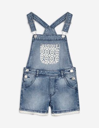 Kratke hlače s naramenicama - Traperice - svijetlo plava