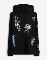 Sweatshirt - Allover-Print - dunkelgrau