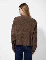 Pleten&yacute; sveter - Zn&iacute;žen&eacute; prieramky - hneda