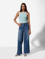 Tanktop - Rippenstruktur - wei&szlig;