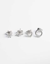 des boucles d'oreilles - Lot de 4 - Argent