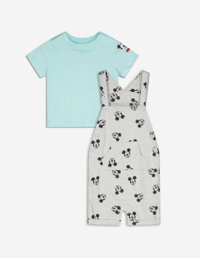 Komplet majica kratkih rukava i hlače - Mickey Mouse - svijetlo siva