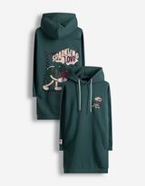 Kleid - R&uuml;ckenprint - t&uuml;rkis