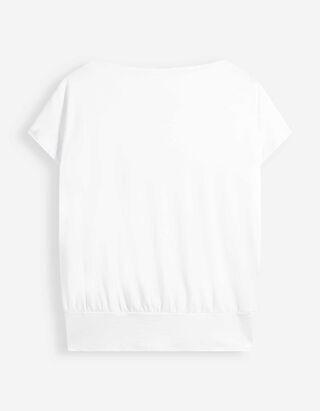 T-Shirt - Viskose-Mix - Wei&szlig;