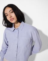 Hemdjacke - Oversized Fit - lila