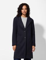 Manteau - Aspect laine - Bleu foncé