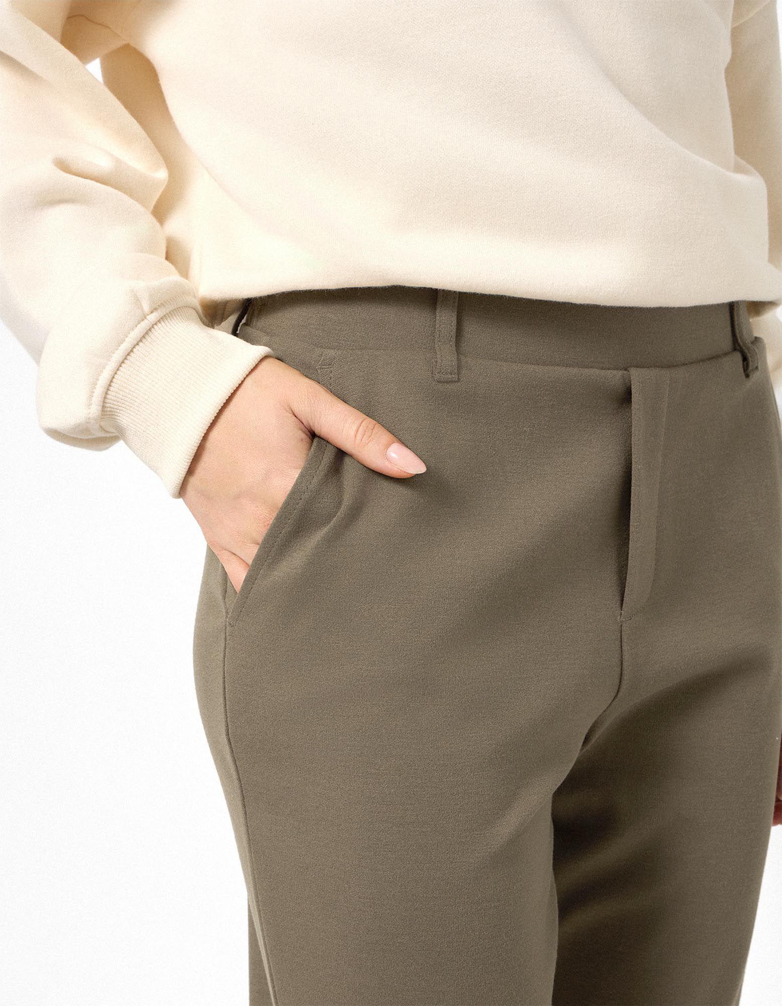 Jeans - Elastischer Bund - Khaki