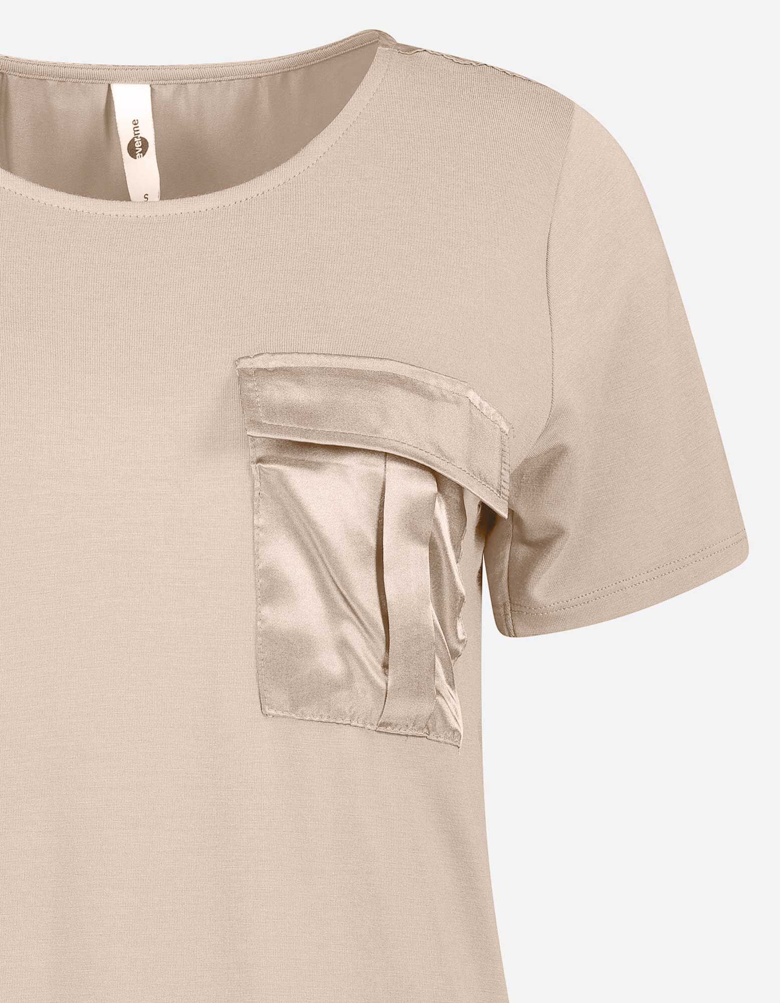 T-shirt - Viscose m&eacute;lang&eacute;e - Beige