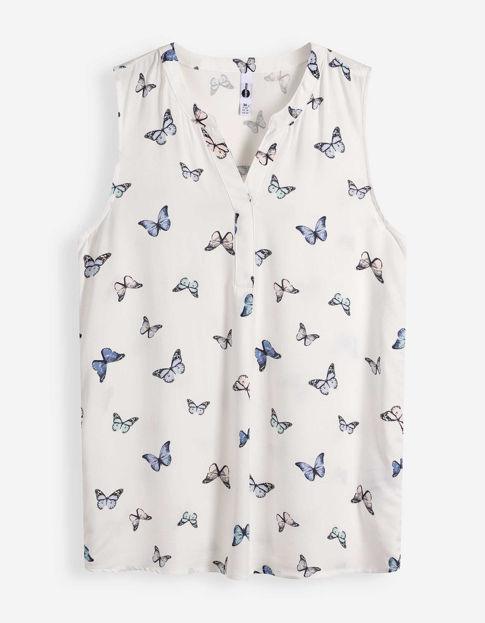 chemisier - Imprim&eacute; all-over - Blanc cass&eacute;
