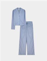 Pigiama completo (maglia + pantaloni) - Cotone - blu scuro