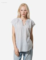 Blusenshirt - Streifen - hellgr&uuml;n