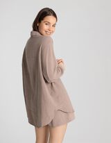 Női ing - Muszlin - vil&aacute;gos barna