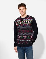 sweter - Boże Narodzenie - ciemny niebieski