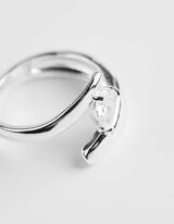 Prsten  - Ozdobné kamínky - stribrny