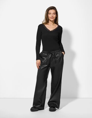 Broek - Imitatieleer - Zwart
