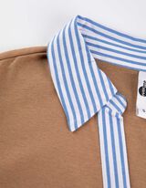 Košeľová blúzka - Dvojvrstvový vzhľad - bezova