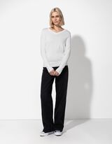 Pullover - Zierkn&ouml;pfe - wei&szlig;