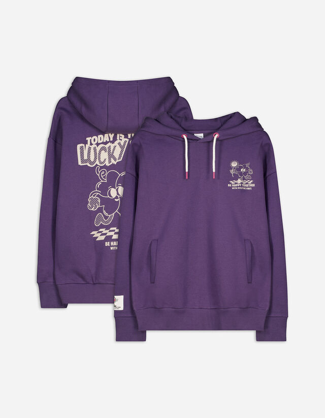 Hoodie - Rückenprint - dunkellila