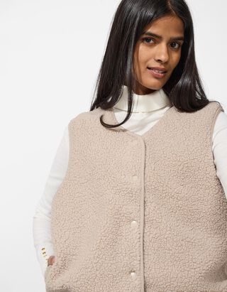 Gilet in orsetto - Peluche - beige