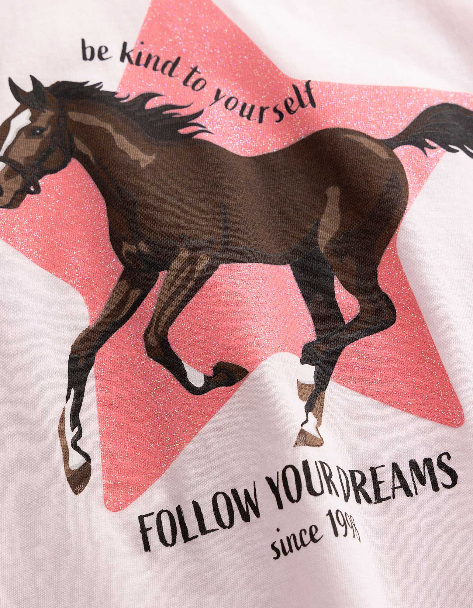 Langarmshirt - Frontprint - Rosa