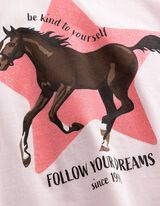 Langarmshirt - Frontprint - Rosa