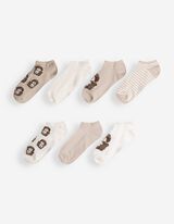 Sneakersocken - 7er-Pack - Off-White