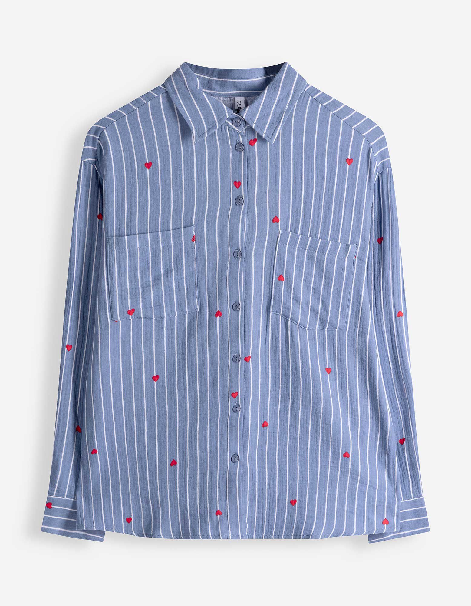 Bluse - Musselin - blau