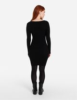 Pletena haljina - Me&scaron;avina viskoze - crno