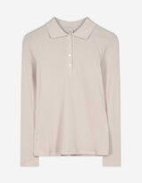 Poloshirt - Rippenstruktur - beige