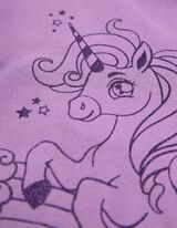 Marškinėliai ilgomis rankovėmis - Blizgus paveikslėlis - violetine