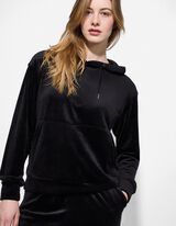 Kapuutsiga dressipluus - samet - must