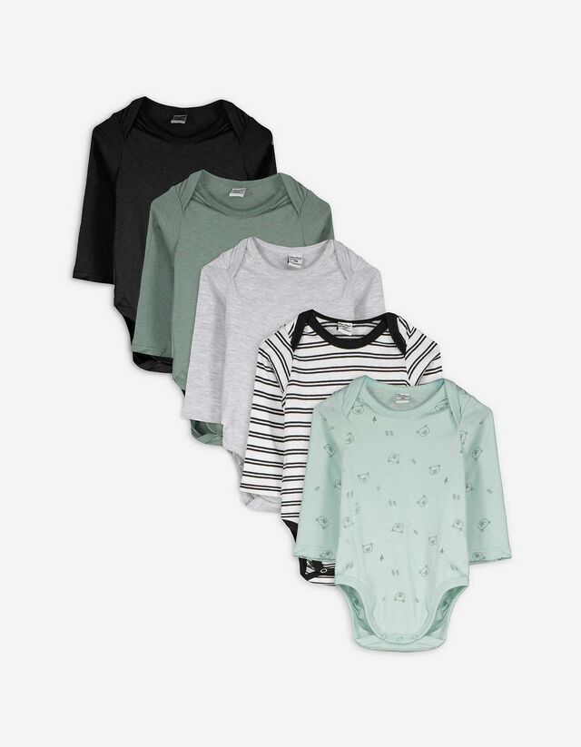 Langarmbody - 5er-Pack